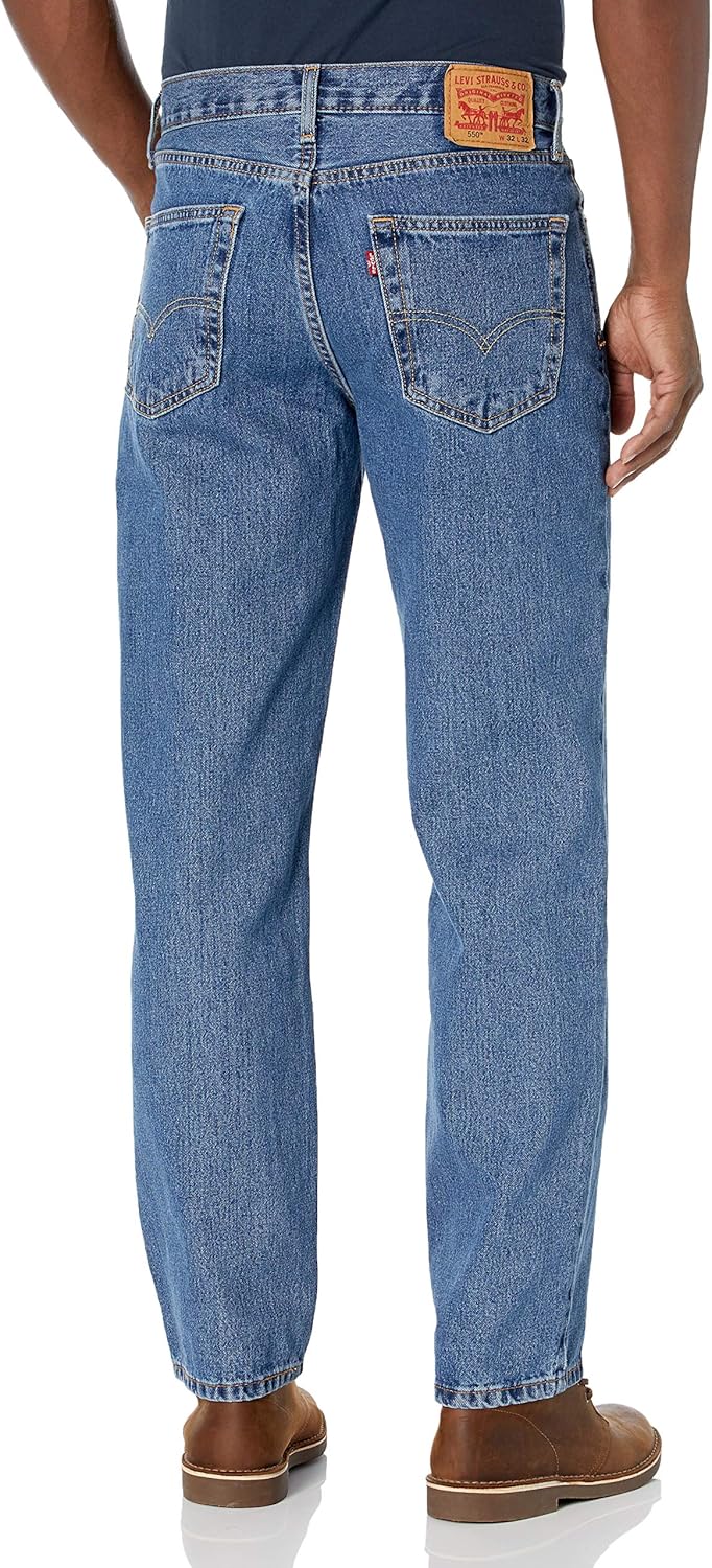 Mens Relaxed Fit Medium Stonewash Jeans O96506