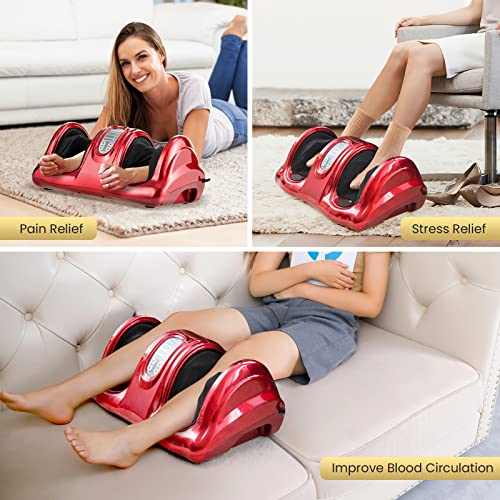 Burgundy Shiatsu Foot and Calf Massager Machine W515149