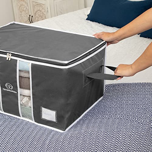 3 Pack Grey Stackable Clothes Storage Bag with Zippers N9178