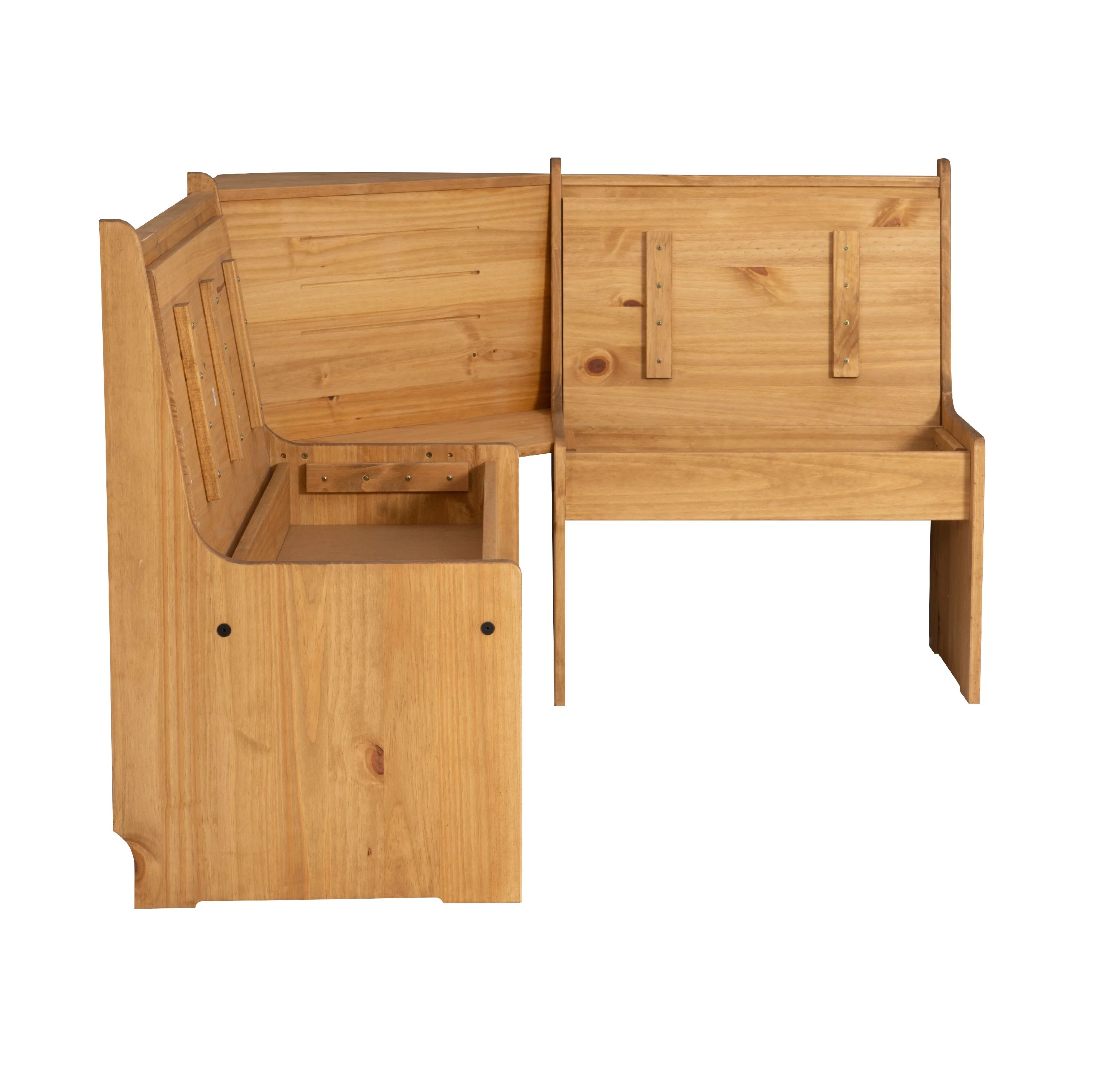 Natural Finish Corner Dining Set with Storage Table and Bench C327190