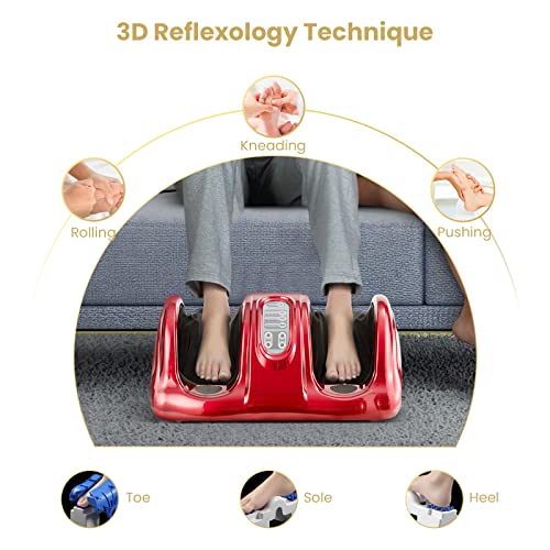 Burgundy Shiatsu Foot and Calf Massager Machine W515149
