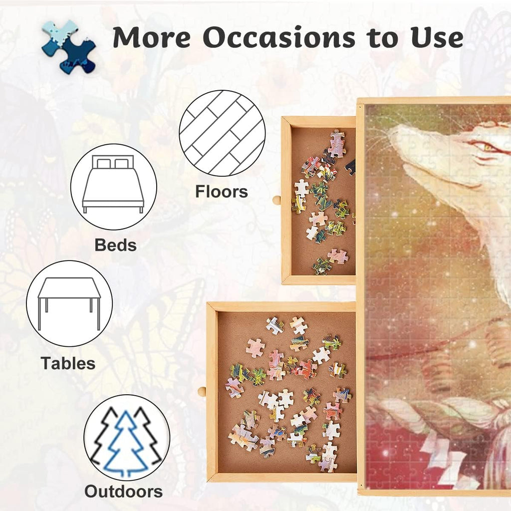 1500 Piece Puzzle Board with 4 Storage Drawers N932604
