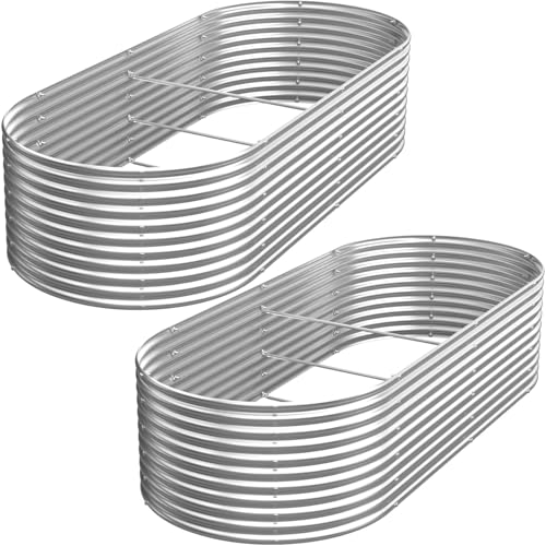 2 Pack 6x3FT Tall Galvanized Raised Garden Bed T27219