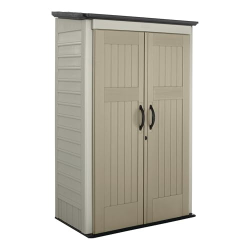 Beige/Brown 4 x 2.5 Ft Resin Outdoor Storage Shed M13178