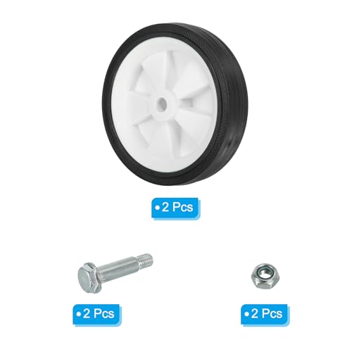 2 Pcs Universal Air Compressor Wheels with 0.5" Dia. Hole, Black Y1076