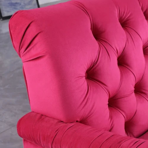 rose red 3 seater Chesterfield sofa F1934