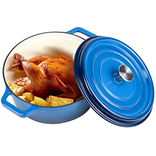 6 Quart Enameled Cast Iron Dutch Oven with Lid (Dark Blue) I1803