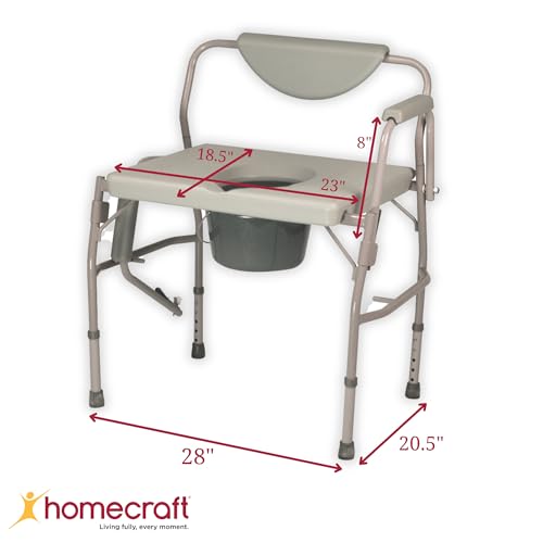 Bariatric Drop Arm Commode, 1000 Pound Weight Capacity, Adjustable Height O424120