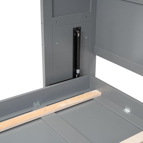 Gray Queen Solid Wood Murphy Cabinet Bed J80499
