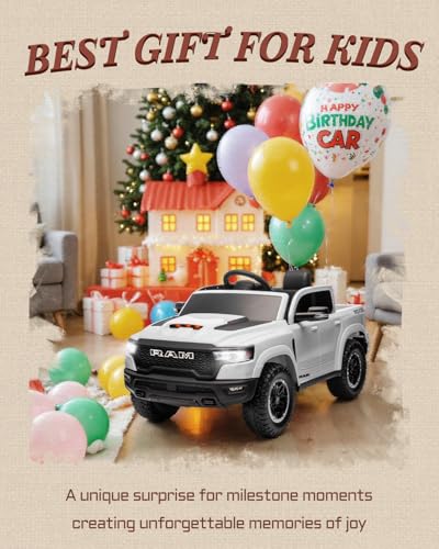 12V Licensed Ram 1500 Ride on Toy with Parent Remote Control (Black) Q92856