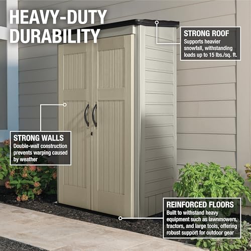 Beige/Brown 4 x 2.5 Ft Resin Outdoor Storage Shed M13178