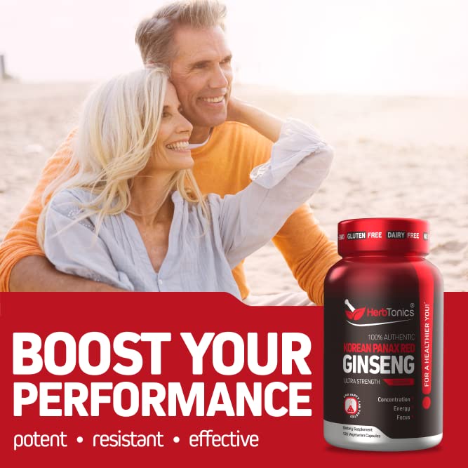 120 Capsules Korean Red Panax Ginseng 1500mg Supplement V438