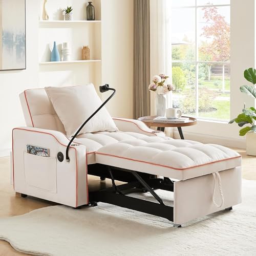 Creamy White 3-in-1 Convertible Sofa Bed M924