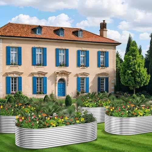 2 Pack 6x3FT Tall Galvanized Raised Garden Bed T27219