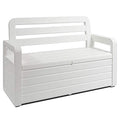 White 70 Gallon Lockable Box Chest Bench K84604