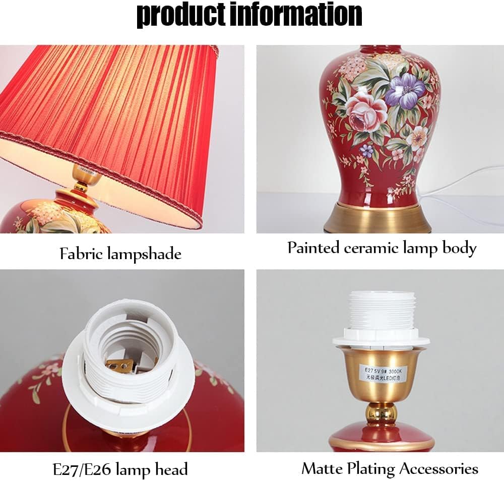Red Glazed Ceramic Table Lamp N40820