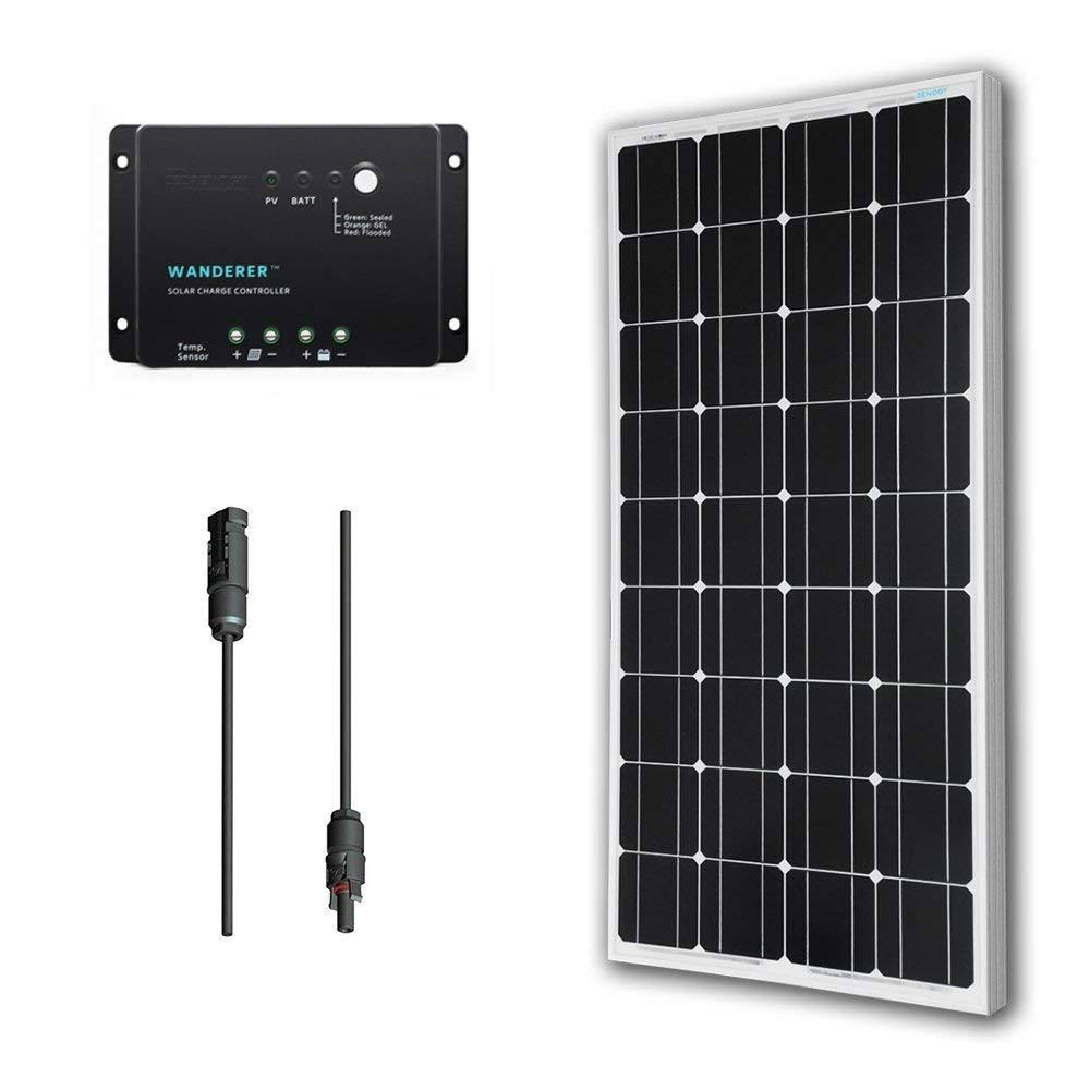 100 Watts 12 Volts Monocrystalline Solar Panel Bundle Kit X653