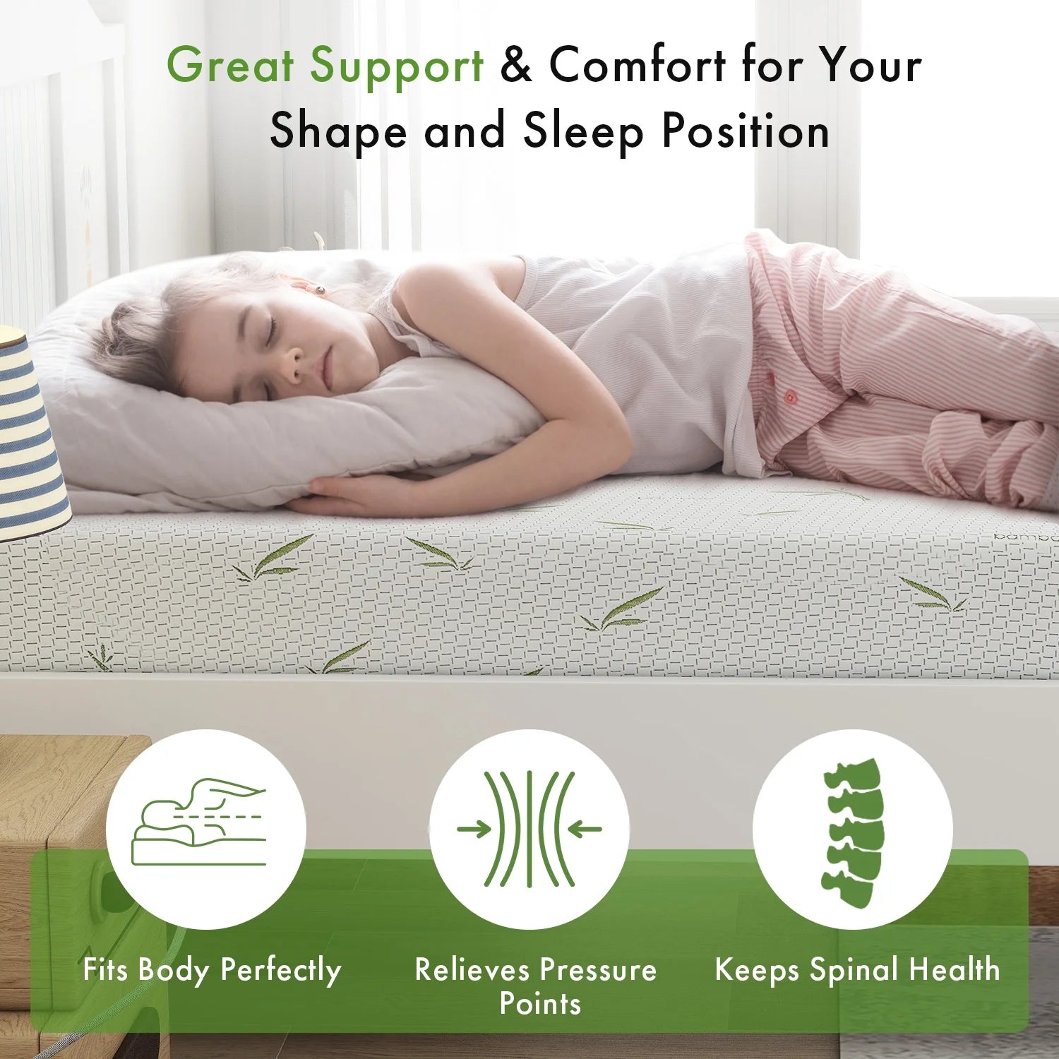 6 inch Memory Foam Mattress with Bamboo Cover P7003