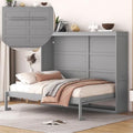 Gray Queen Solid Wood Murphy Cabinet Bed J80499