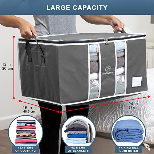 3 Pack Grey Stackable Clothes Storage Bag with Zippers N9178