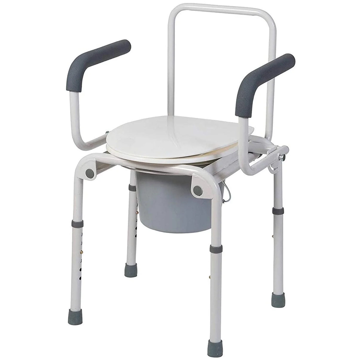 White Steel Portable Toilet with Drop Arm C4864
