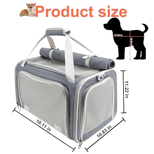 Grey Soft Collapsible Cat Carrier N7512