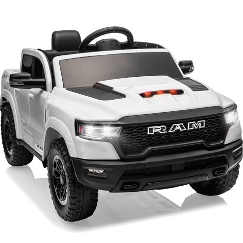 12V Licensed Ram 1500 Ride on Toy with Parent Remote Control (Black) Q92856