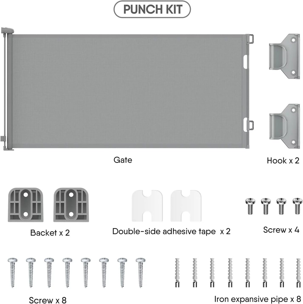 Gray Retractable Baby Gate 33" x 71" Z638129