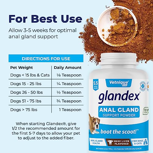 Vegan Powder Anal Gland Fiber Supplement 2.5oz with Pumpkin & Digestive Enzymes N82205