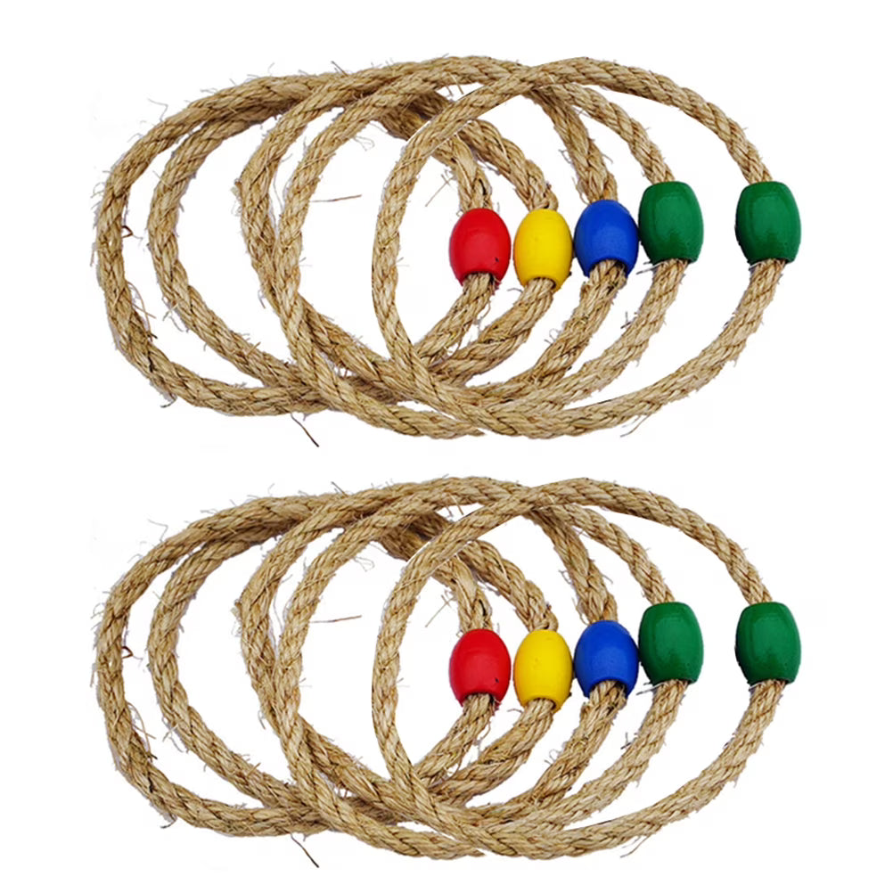Natural Rope Ring Toss Wooden Toy Beach Toys S676