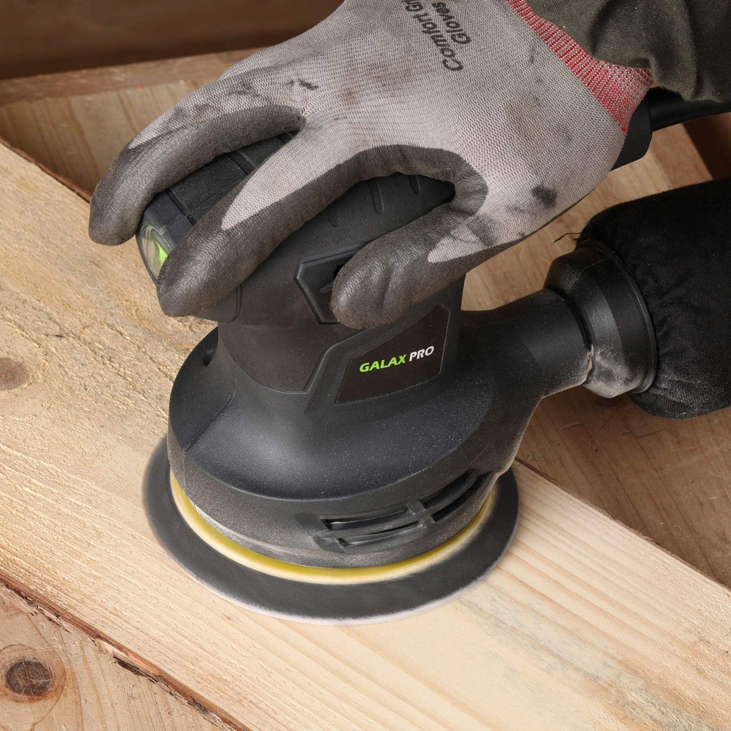 280W 5" Variable Speeds Orbital Sander with Dust Collector, 15Pcs Sanding Discs Y62591