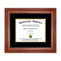 Walnut 2 Single Diploma Frame with Double Matting for 17 x 14 Tall Diploma O52051