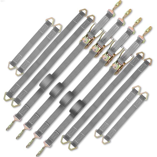 Heavy Duty Ratchet Straps with Snap Hooks, 4000 lbs Working Load B595421