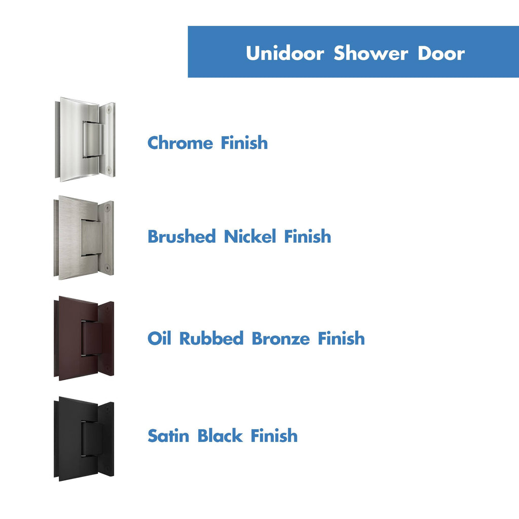 Satin Black Frameless Hinged Shower Door D251558