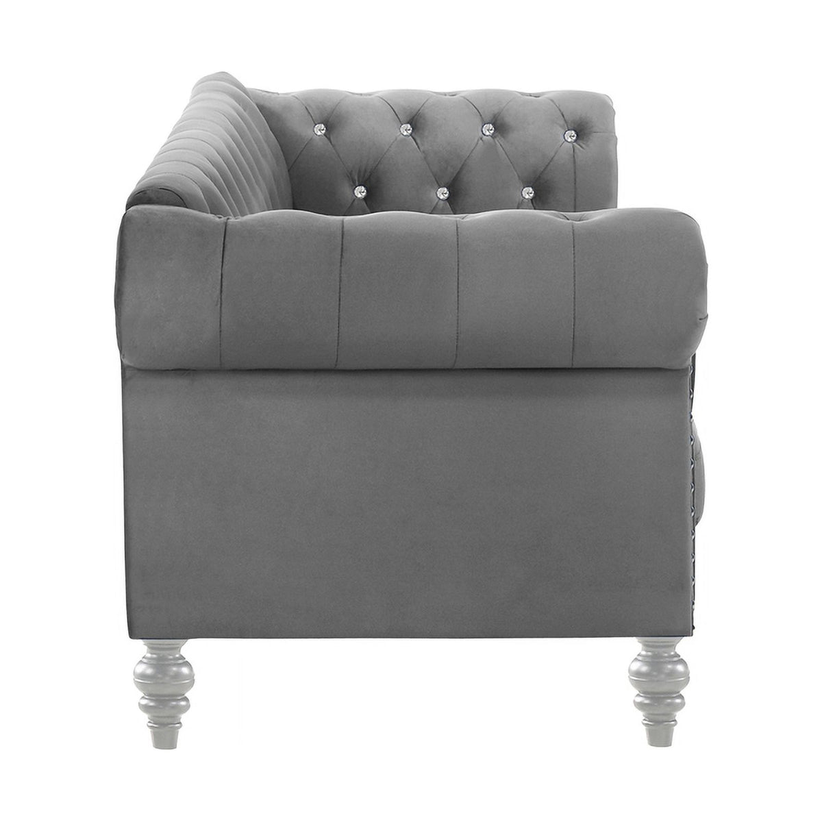 Gray Velvet Fabric Chair T673