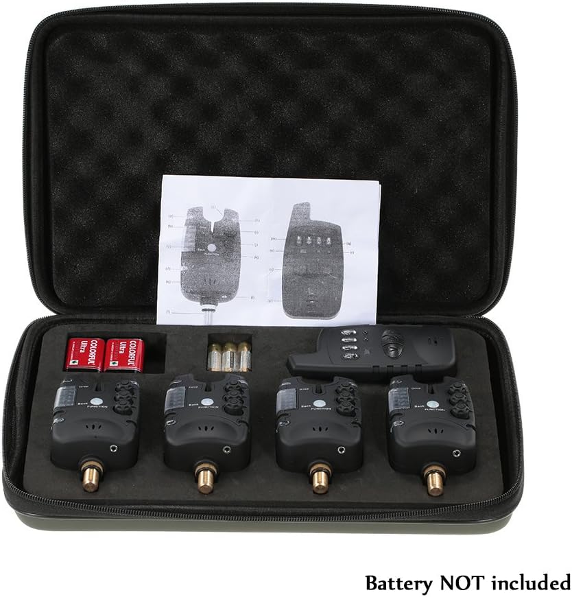 Wireless Fishing Bite Alarms Set with Zippered Box I670136