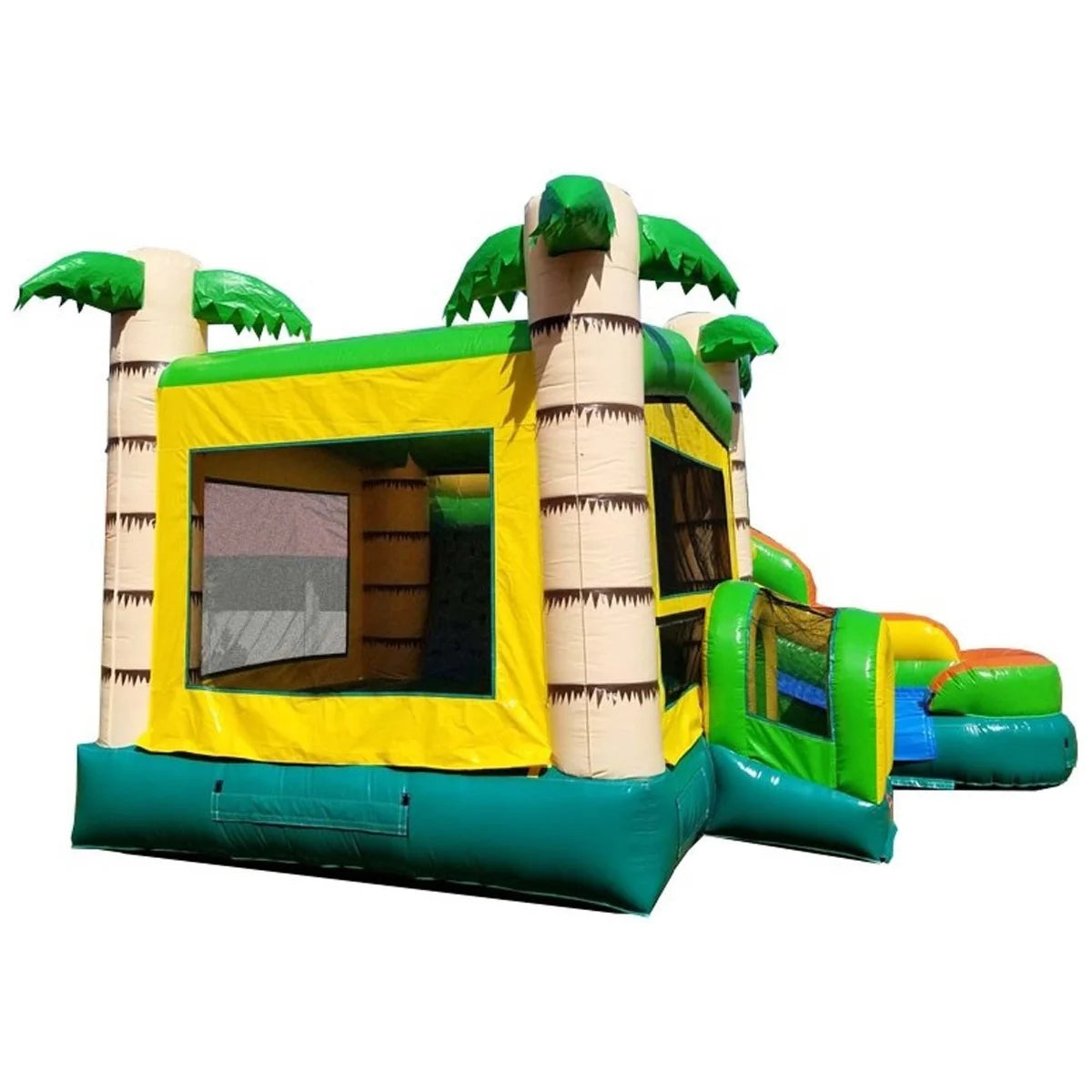 Tropical Inflatable Water Slide Bounce House Combo with Blower D382910