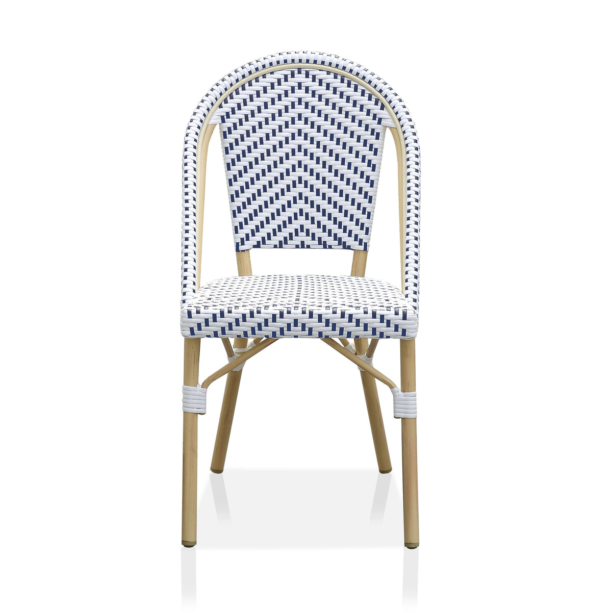 Natural Tone Patio Bistro Chairs (Set of 2) - Blue & White J5981