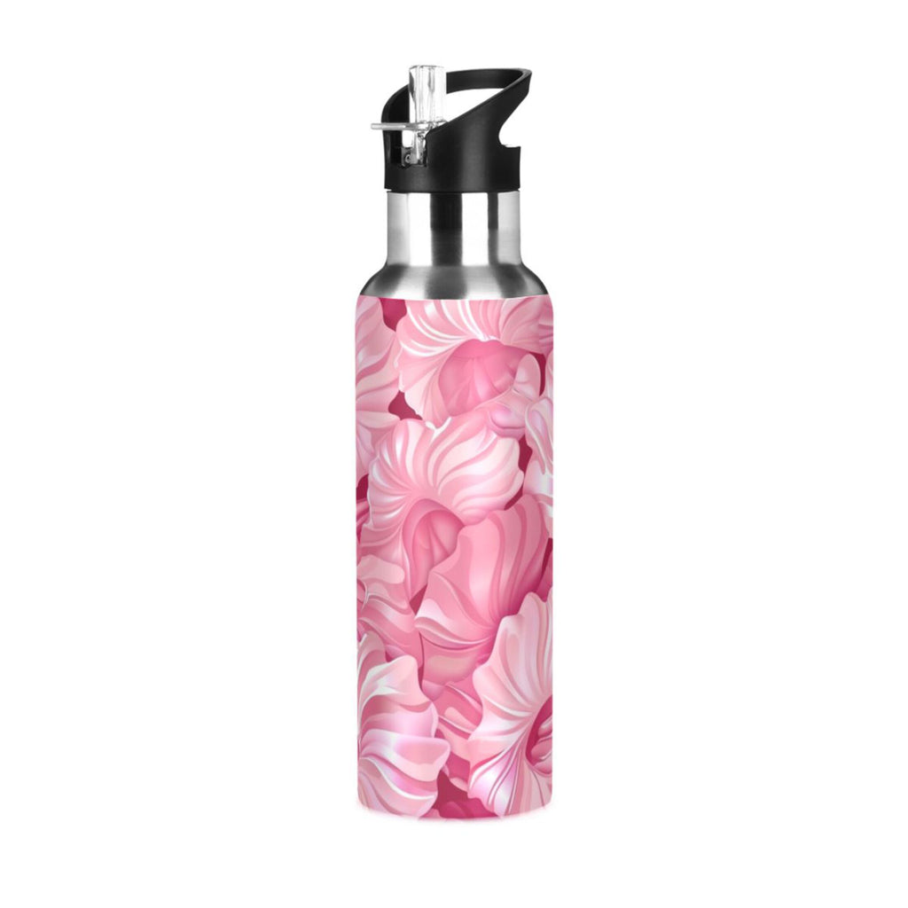 Pink Insulated Stainless Steel Water Bottle with Straw Lid 20 oz N63168