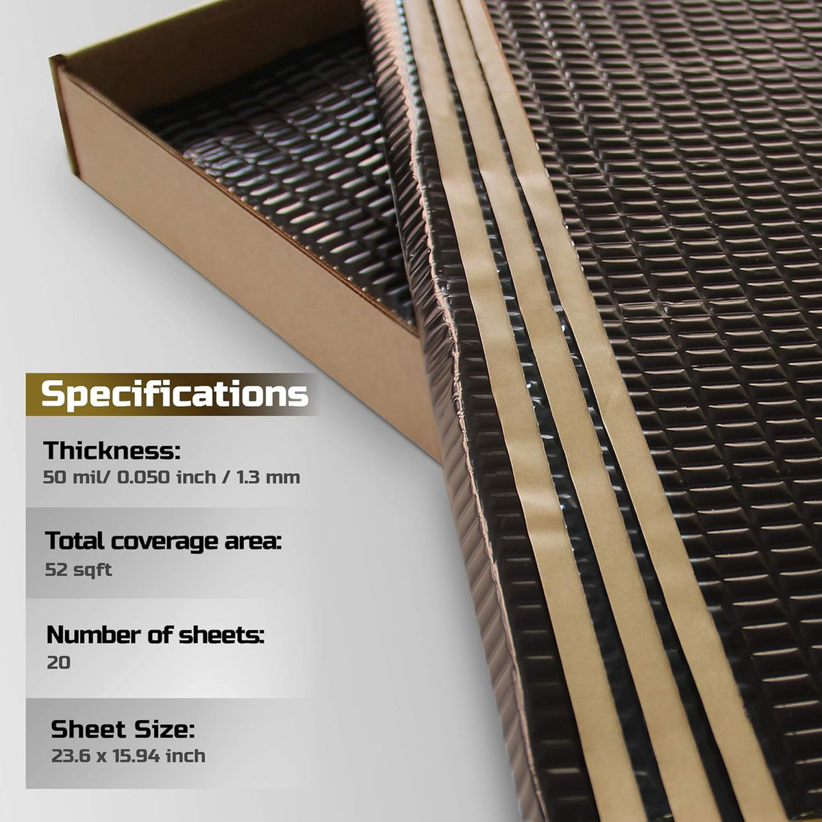 Black 50 mil 52 sqft Sound Deadening Mat O507921