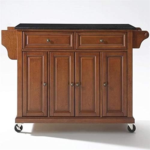 Solid Black Granite Top Kitchen Cart B700