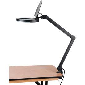 Black LED Magnifying Lamp with Covered Metal Arm B334