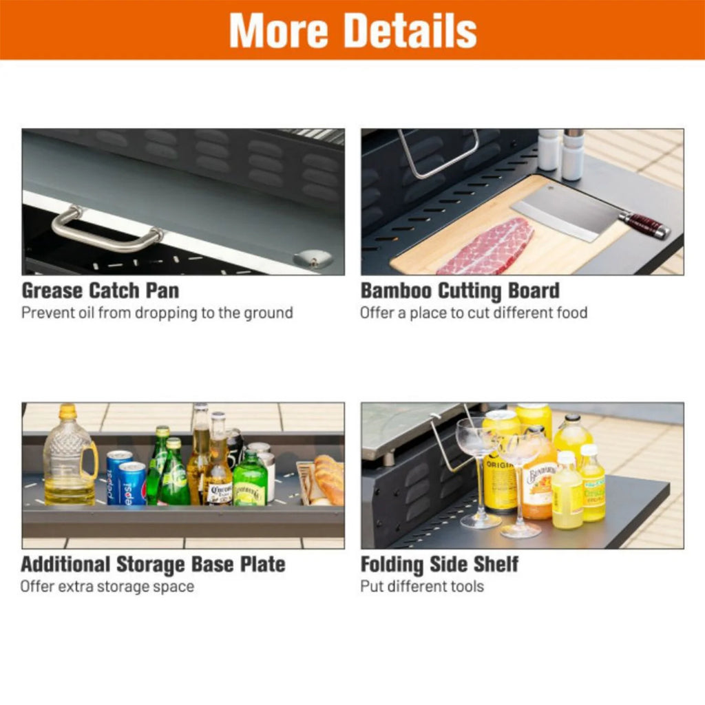 4 Burner Foldable Outdoor Propane Gas Grill I32185