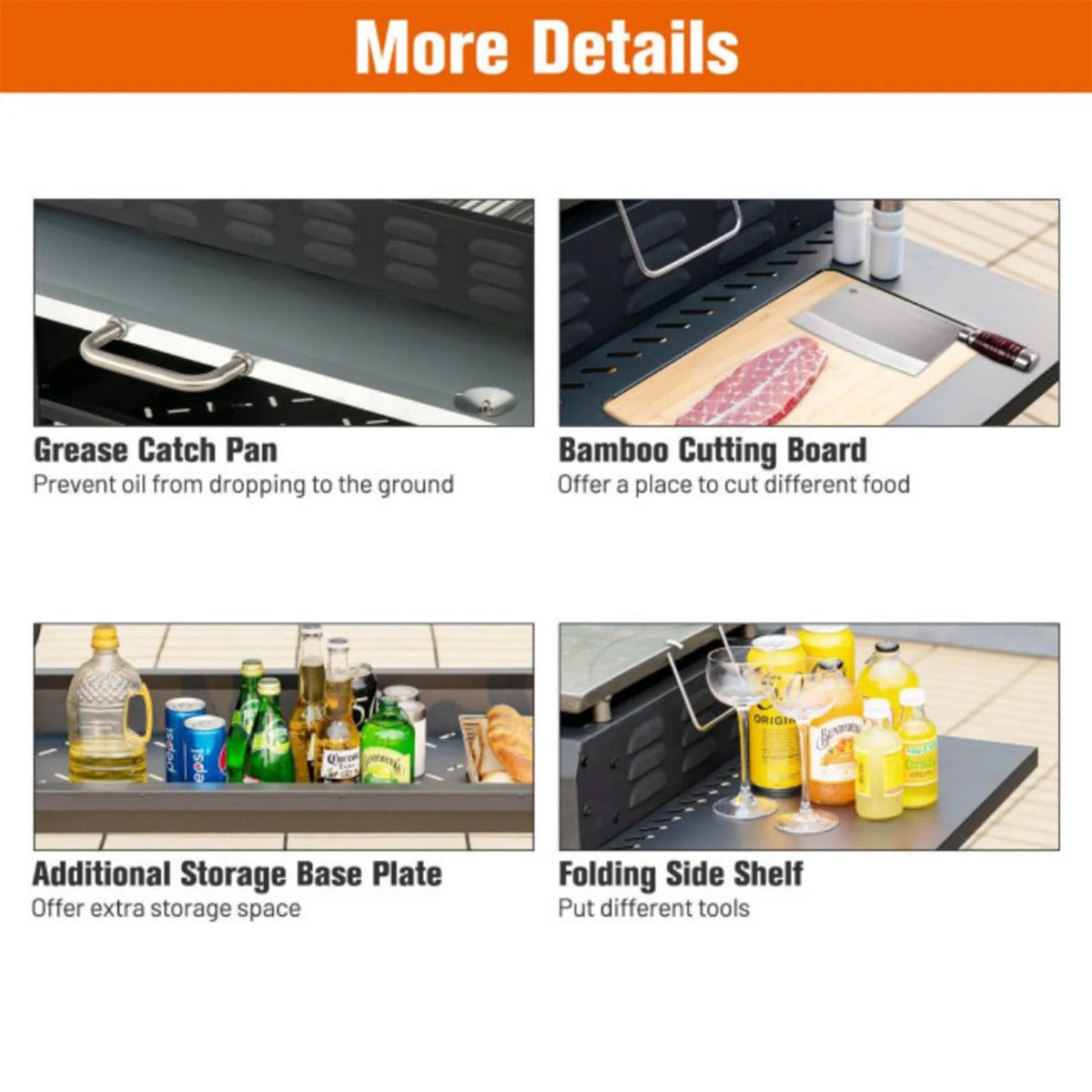 4 Burner Foldable Outdoor Propane Gas Grill I32185