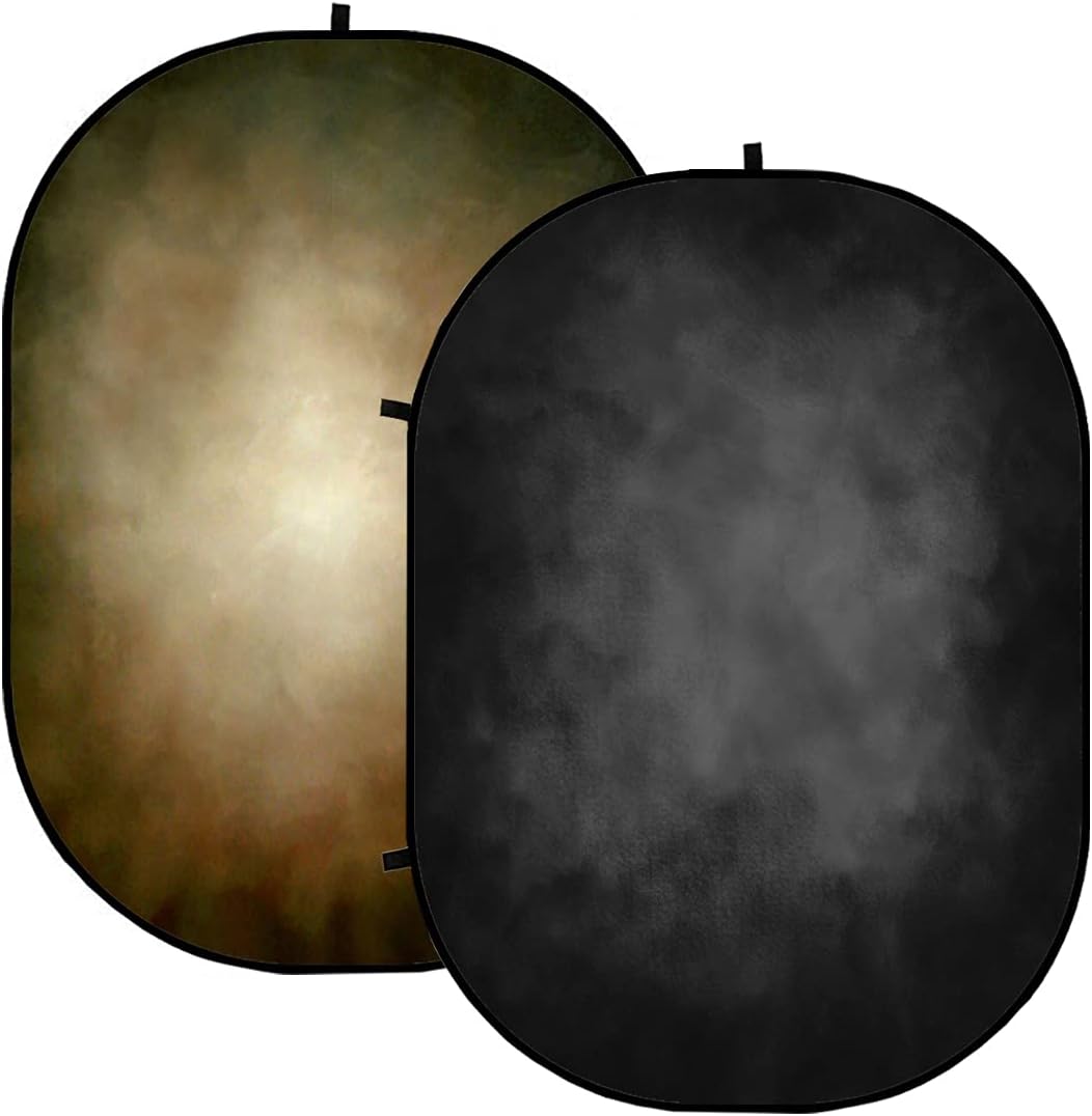 Black & Brown Double-Sided Microfiber Backdrop with Carry Bag H82190