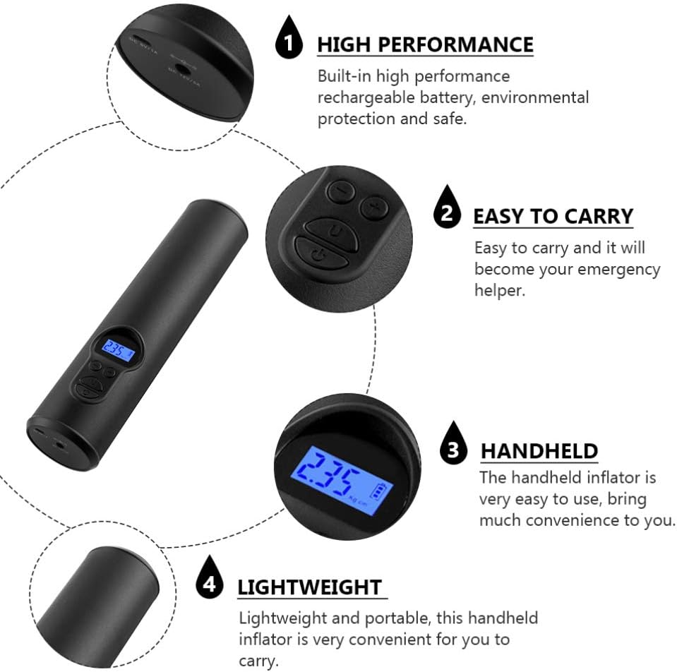 Mini Air Compressor Portable Air Inflator Tire Pump with Digital LCD LED Light H3038
