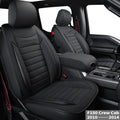 F150 Crew Cab Seat Covers with Faux Leather (Black) Q252322