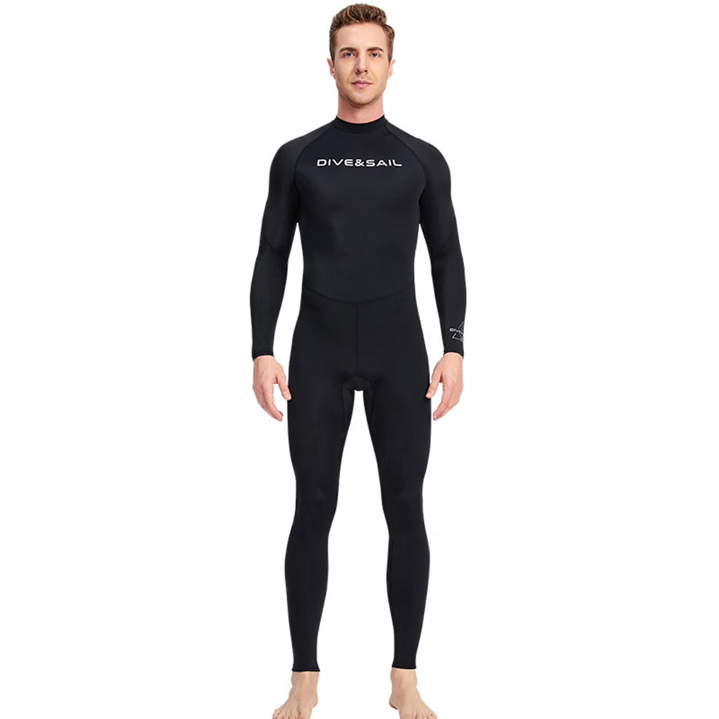 Men One Piece Swimsuit with Back Zipper Quick Dry Long Sleeve Surf Suit H1233