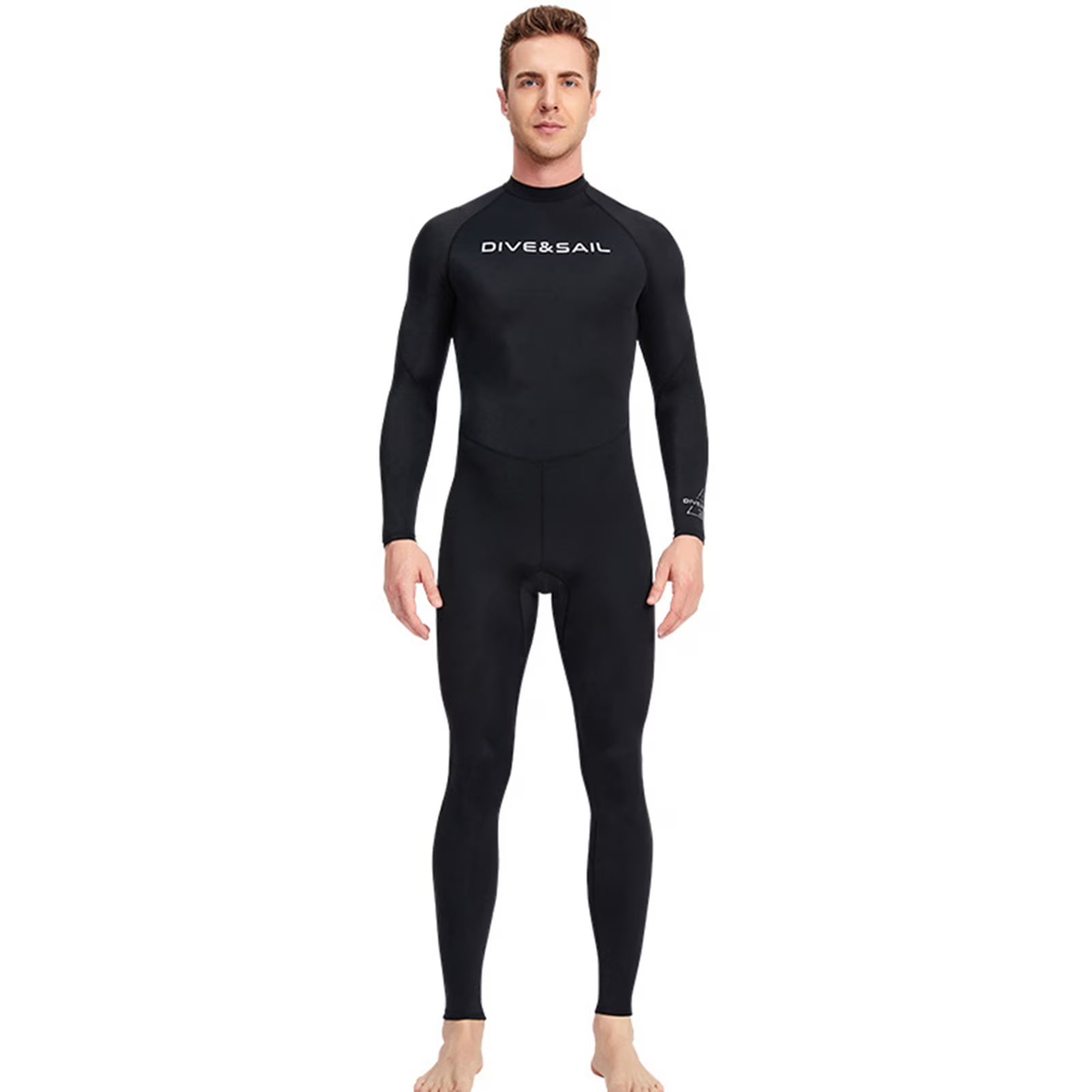 Men One Piece Swimsuit with Back Zipper Quick Dry Long Sleeve Surf Suit H1233