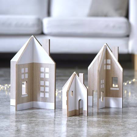 Beige Wooden House Decor Set G299956
